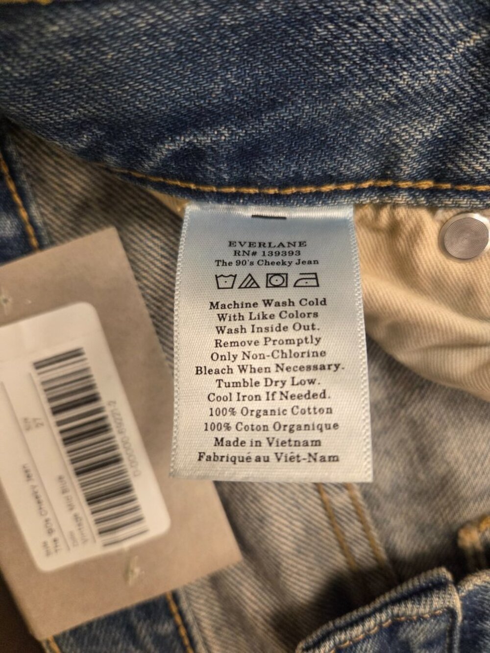 NWT Everlane: The 90's Cheeky Jeans, High-rise, Size 27 Regular, Blue - Picture 10 of 16